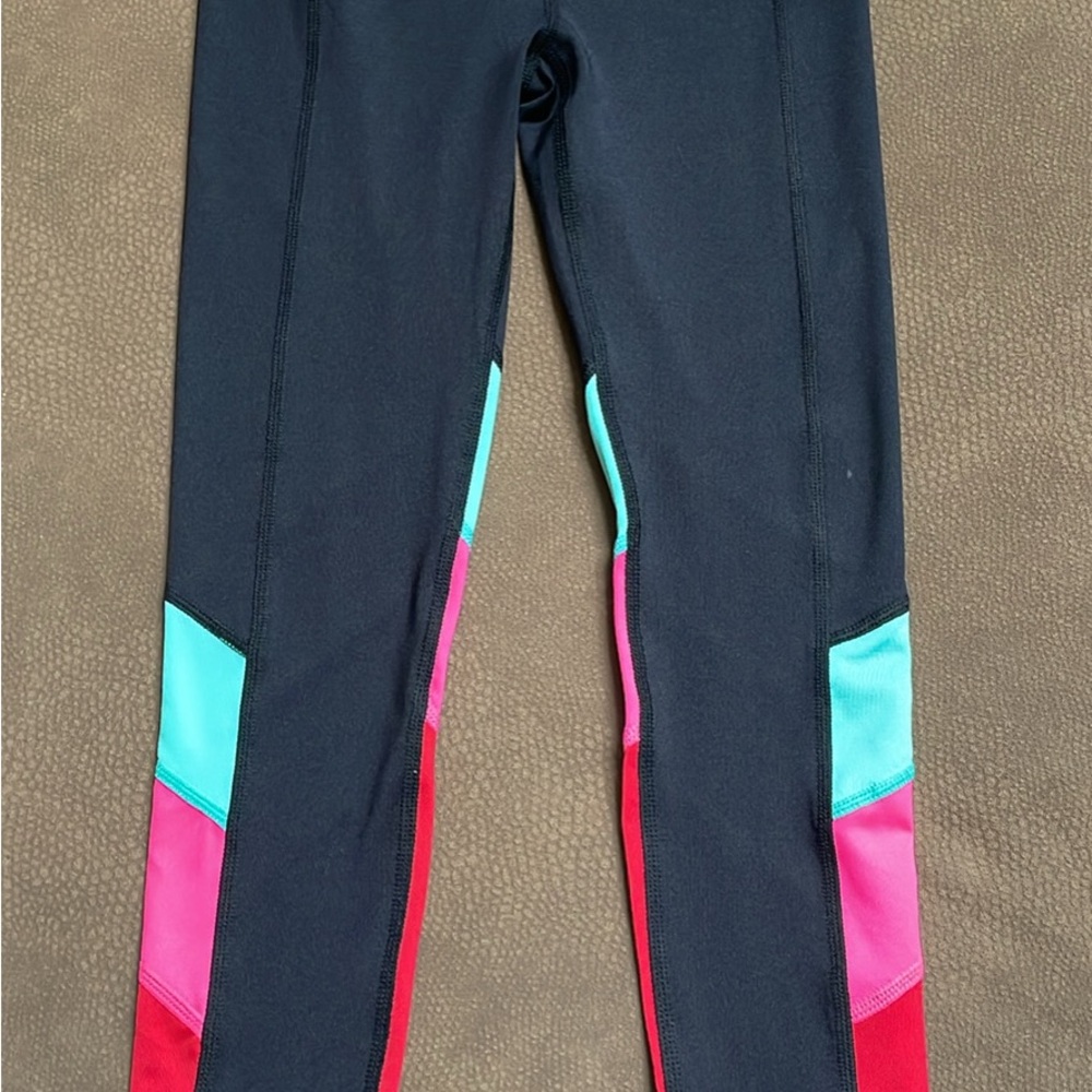 Ideology Black and Red Performance Leggings Girls